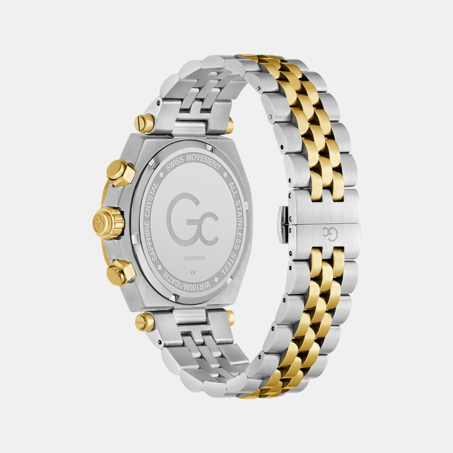 Gc Atlas Men Quartz Green Dial Chronograph Stainless Steel Watch Z66003G9