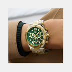 Gc Atlas Men Quartz Green Dial Chronograph Stainless Steel Watch Z66003G9