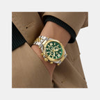 Gc Atlas Men Quartz Green Dial Chronograph Stainless Steel Watch Z66003G9