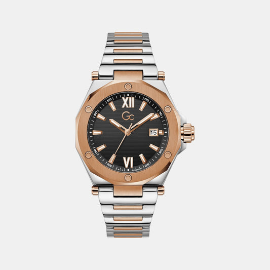 Dress Men Quartz Black Dial Analog Stainless Steel Watch Z67002G2