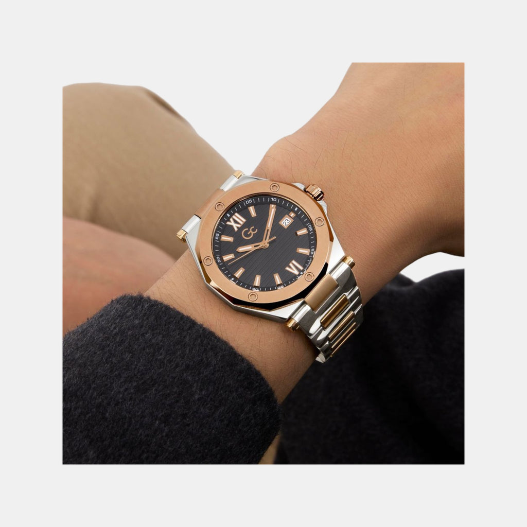 Gc Dress Men Quartz Black Dial Analog Stainless Steel Watch Z67002G2