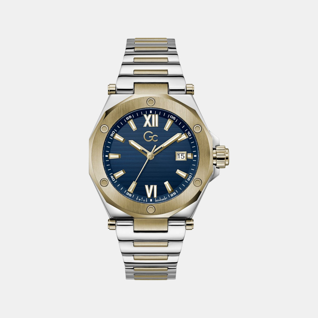 Gc Legacy Sleek Men Quartz Blue Dial Analog Stainless Steel Watch Z67003G7
