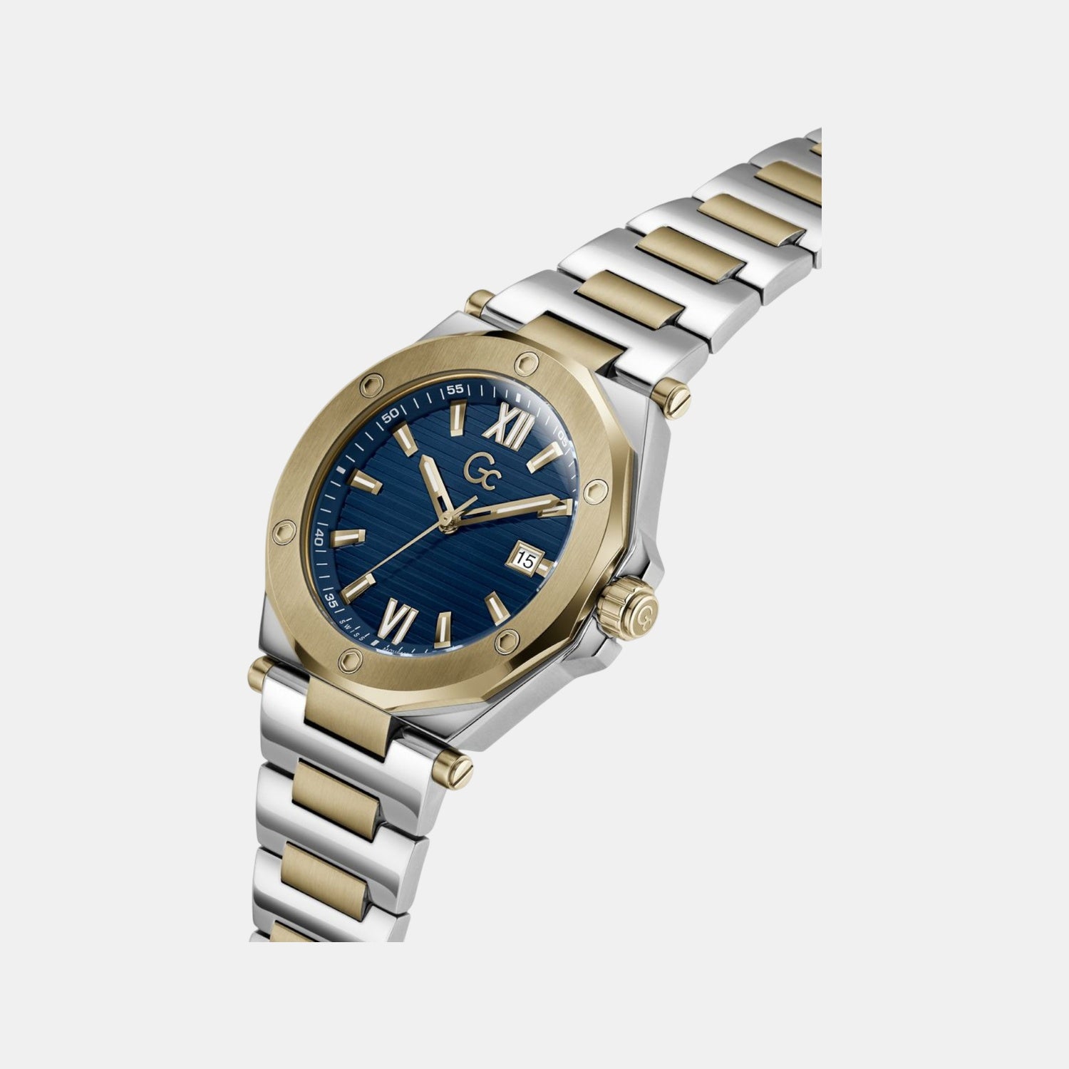 Gc Legacy Sleek Men Quartz Blue Dial Analog Stainless Steel Watch Z67003G7