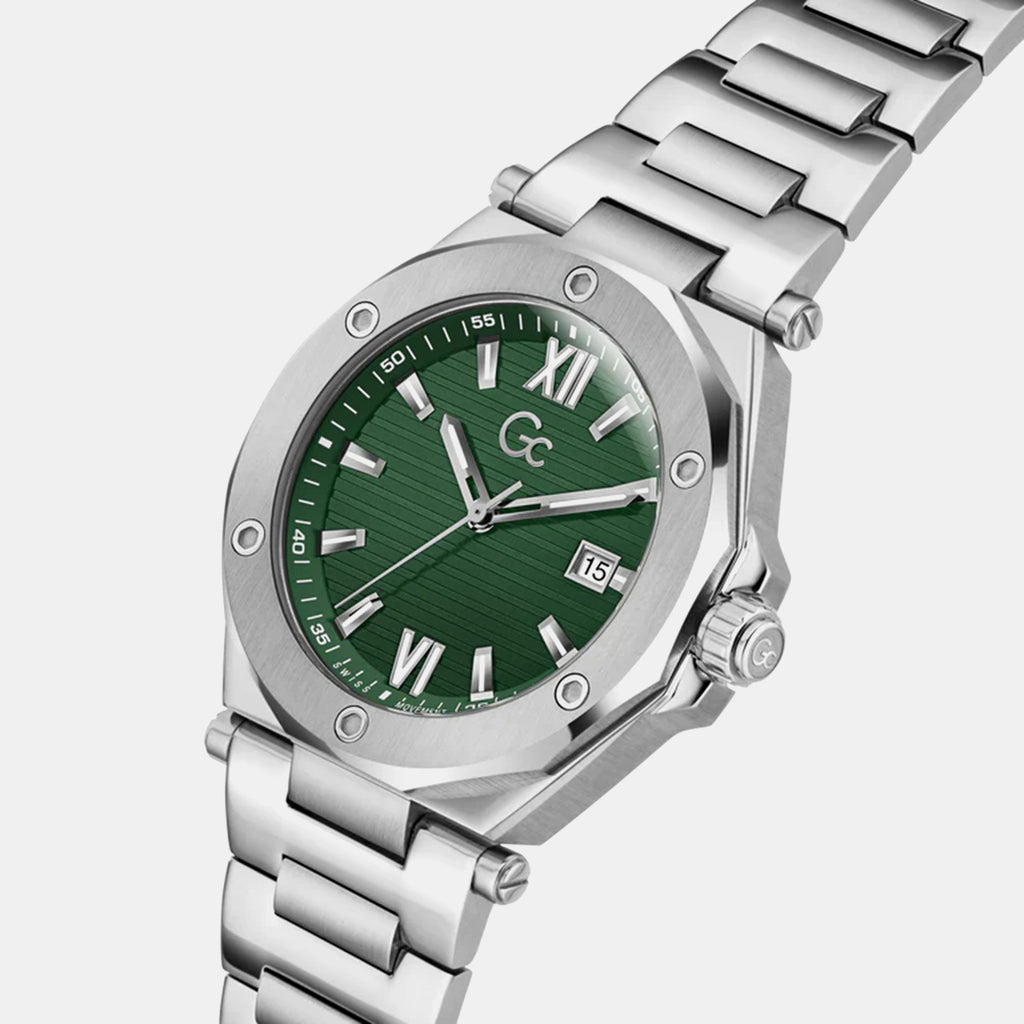 Legacy Men Quartz Green Dial Analog Stainless Steel Watch Z67005G9
