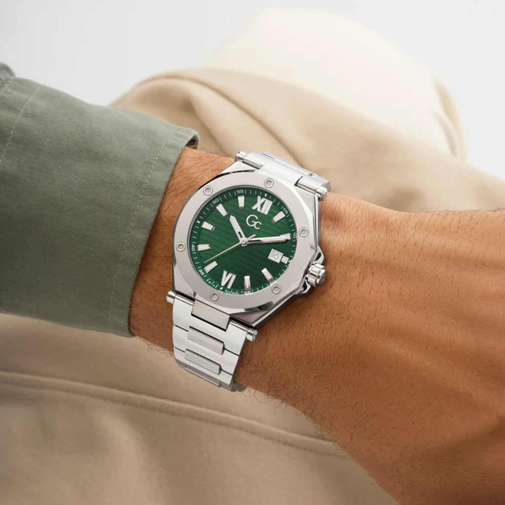 Legacy Men Quartz Green Dial Analog Stainless Steel Watch Z67005G9