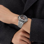 Men Quartz Black Dial Chronograph Stainless Steel Watch Z68002G2