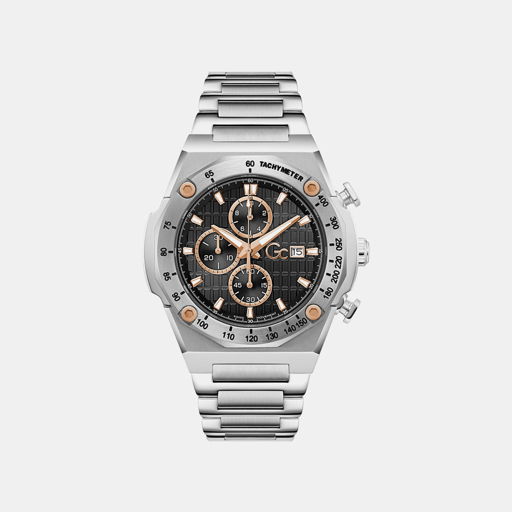 Men Quartz Black Dial Chronograph Stainless Steel Watch Z68002G2