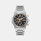 Men Quartz Black Dial Chronograph Stainless Steel Watch Z68002G2