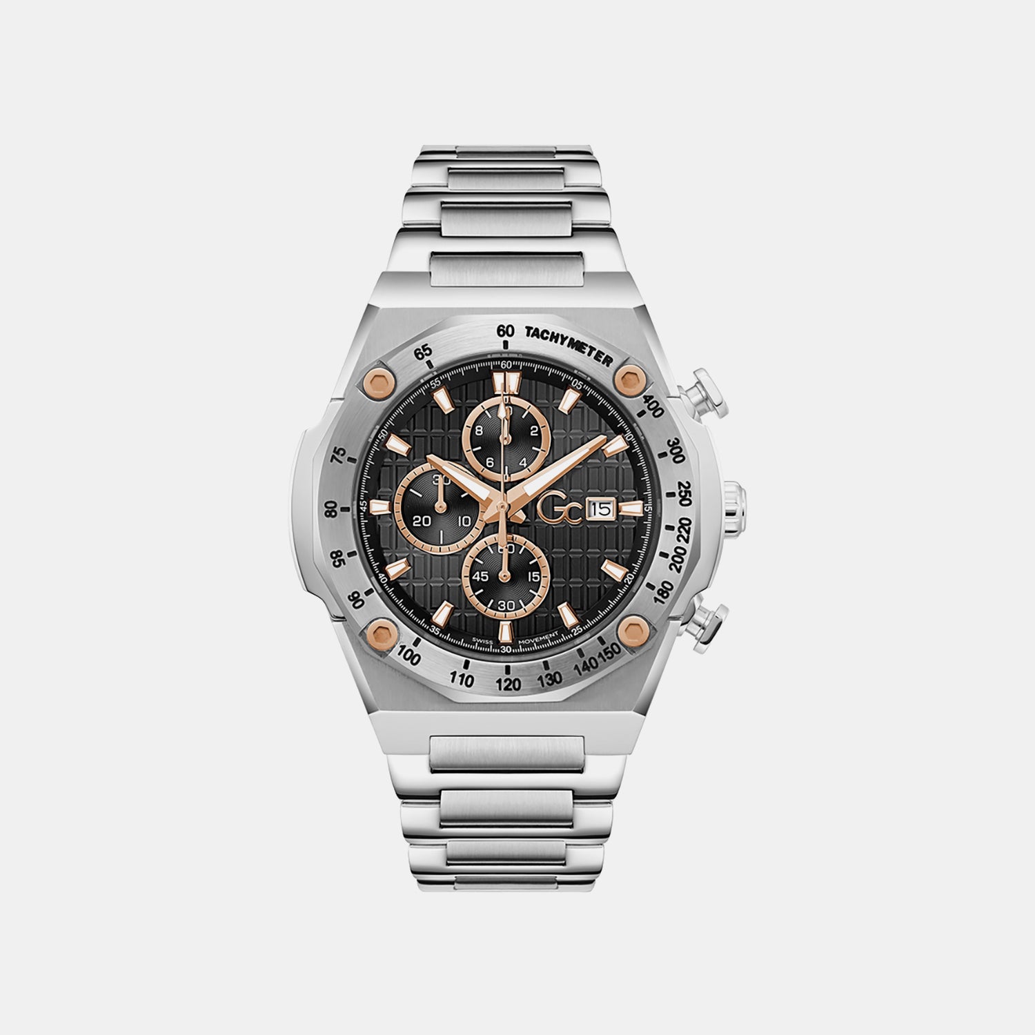 Men Quartz Black Dial Chronograph Stainless Steel Watch Z68002G2