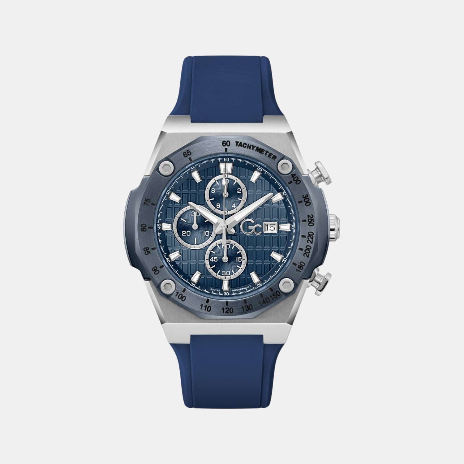 Sportchic Men Quartz Blue Dial Chronograph Silicone Watch Z68003G7