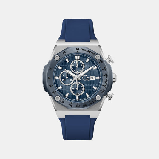 Sportchic Men Quartz Blue Dial Chronograph Silicone Watch Z68003G7