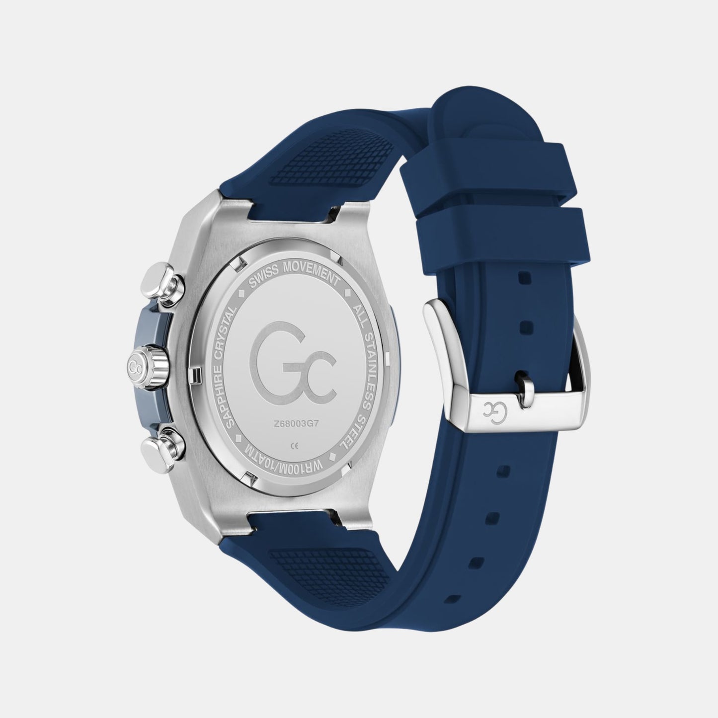 Sportchic Men Quartz Blue Dial Chronograph Silicone Watch Z68003G7