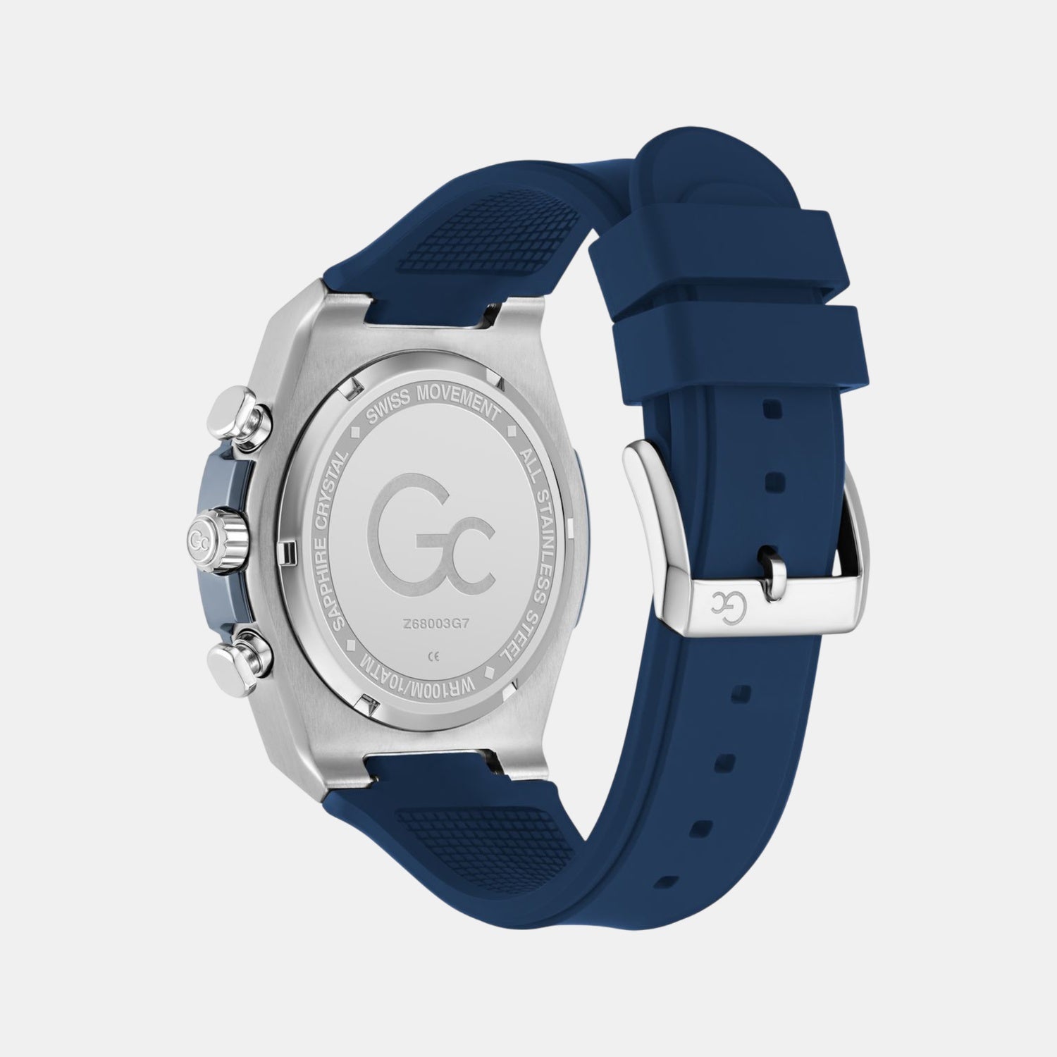 Sportchic Men Quartz Blue Dial Chronograph Silicone Watch Z68003G7