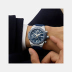 Sportchic Men Quartz Blue Dial Chronograph Silicone Watch Z68003G7