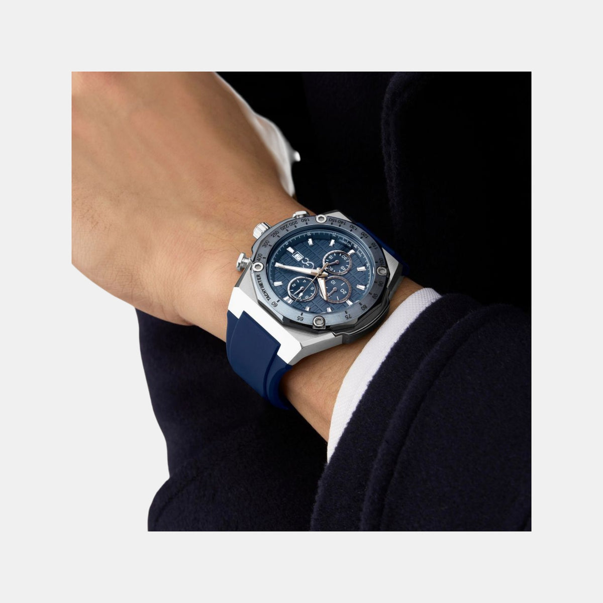 Idol Men Quartz Blue Dial Chronograph Silicone Watch Z68003G7