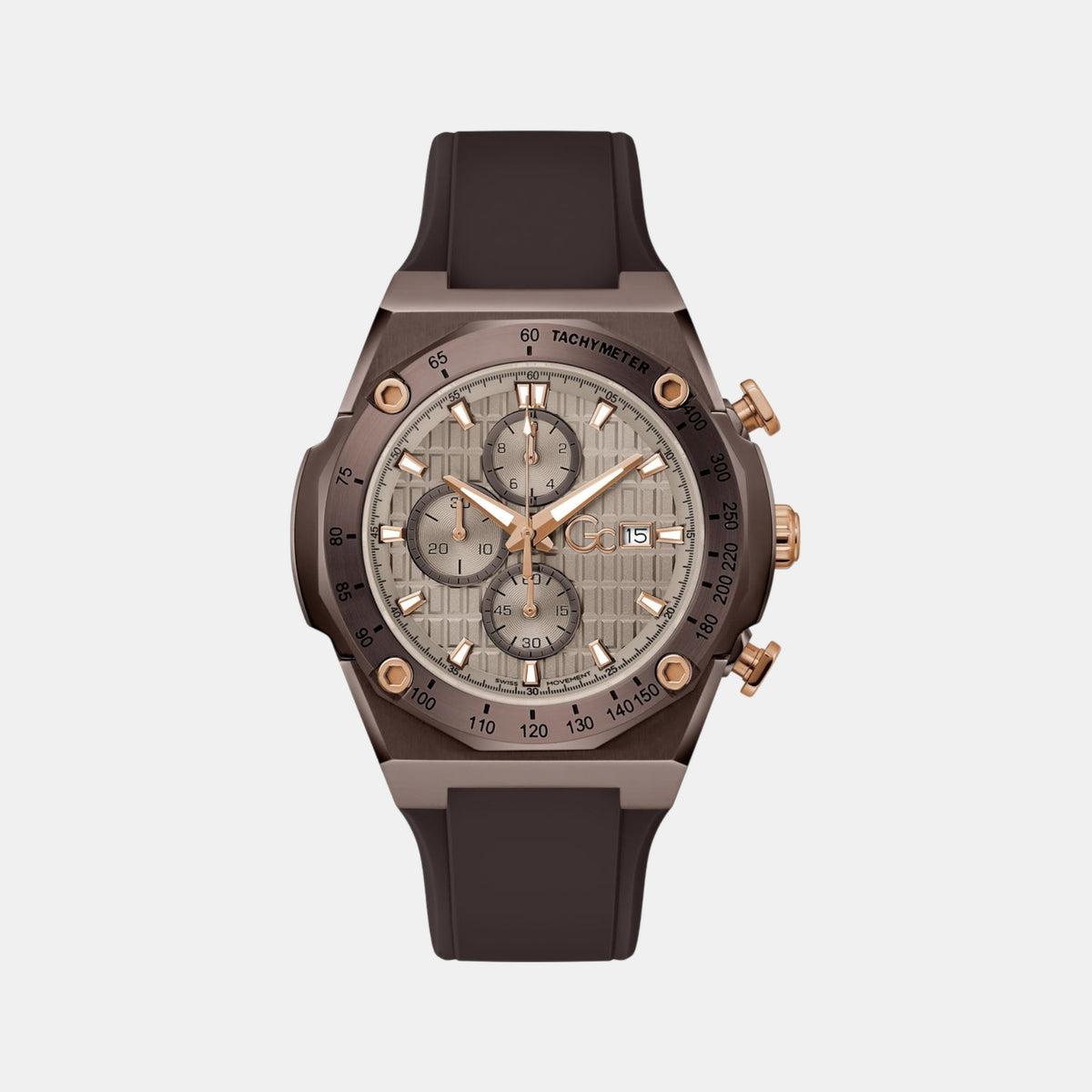 Idol Men Quartz Beige Dial Chronograph Silicone Watch Z68005G1