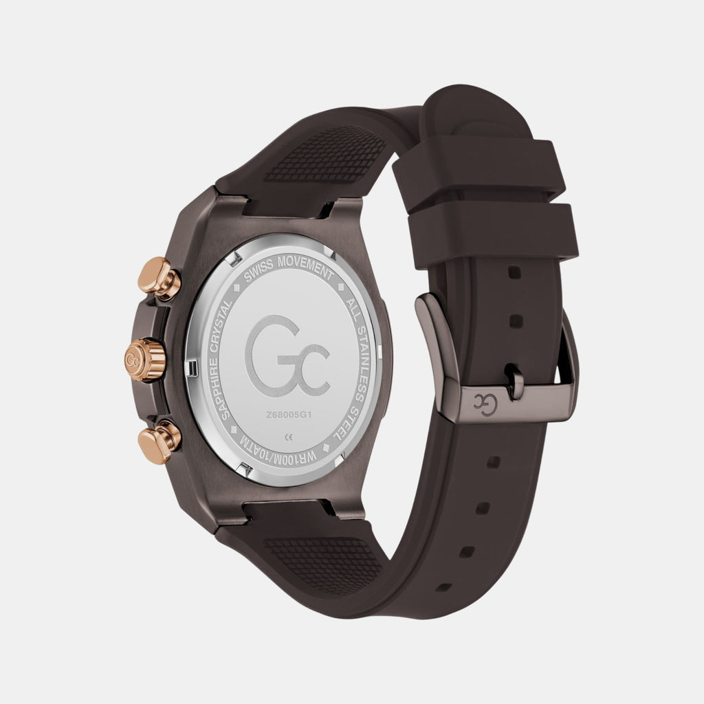 Sportchic Men Quartz Beige Dial Chronograph Silicone Watch Z68005G1