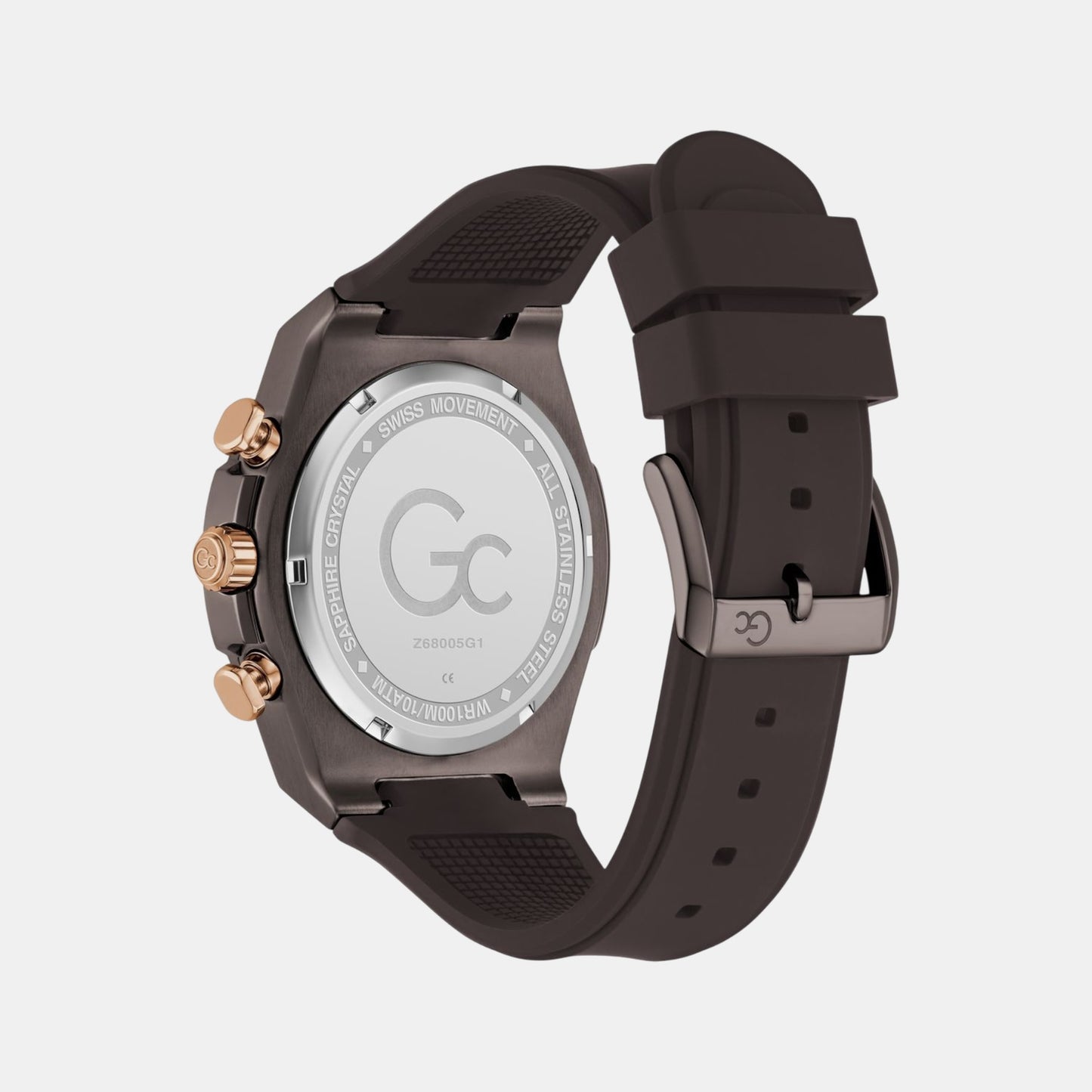 Sportchic Men Quartz Beige Dial Chronograph Silicone Watch Z68005G1