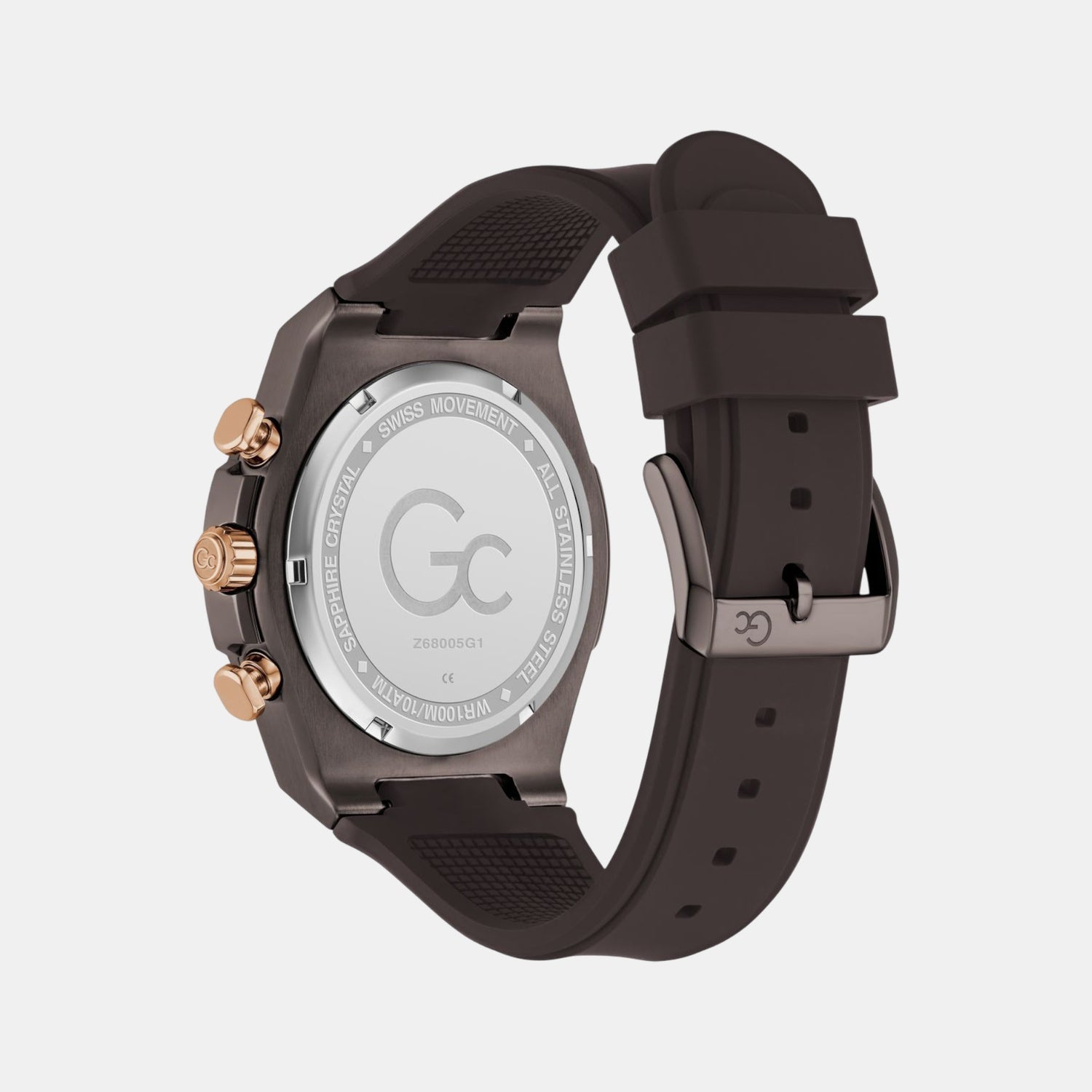 Sportchic Men Quartz Beige Dial Chronograph Silicone Watch Z68005G1