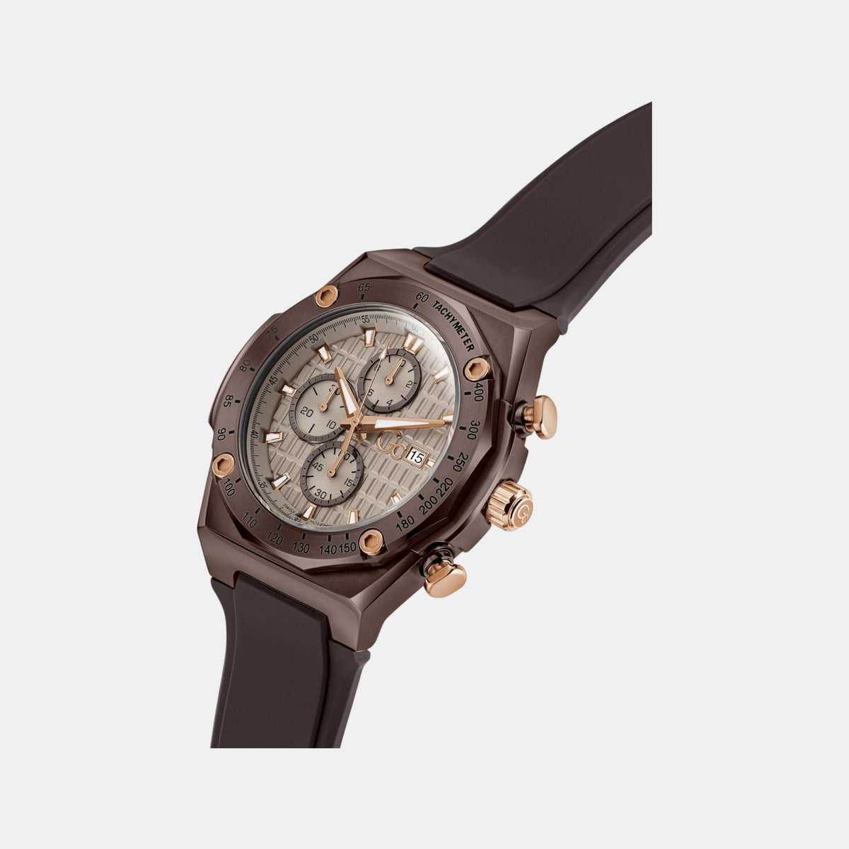 Idol Men Quartz Beige Dial Chronograph Silicone Watch Z68005G1