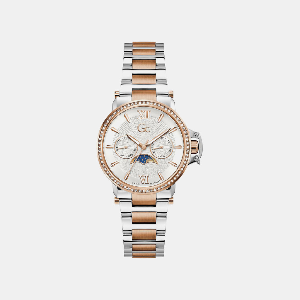 Gc Sportchic Women Quartz White Dial Analog Stainless Steel Watch Z69002L1