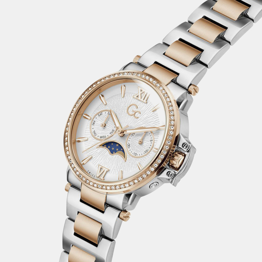 Gc Sportchic Women Quartz White Dial Analog Stainless Steel Watch Z69002L1