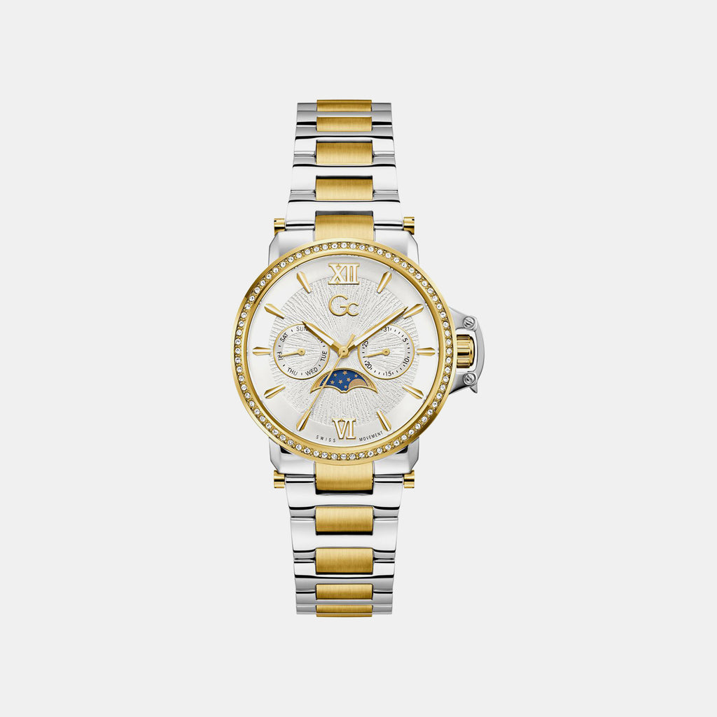 Gc Sportchic Women Quartz White Dial Analog Stainless Steel Watch Z69003L6