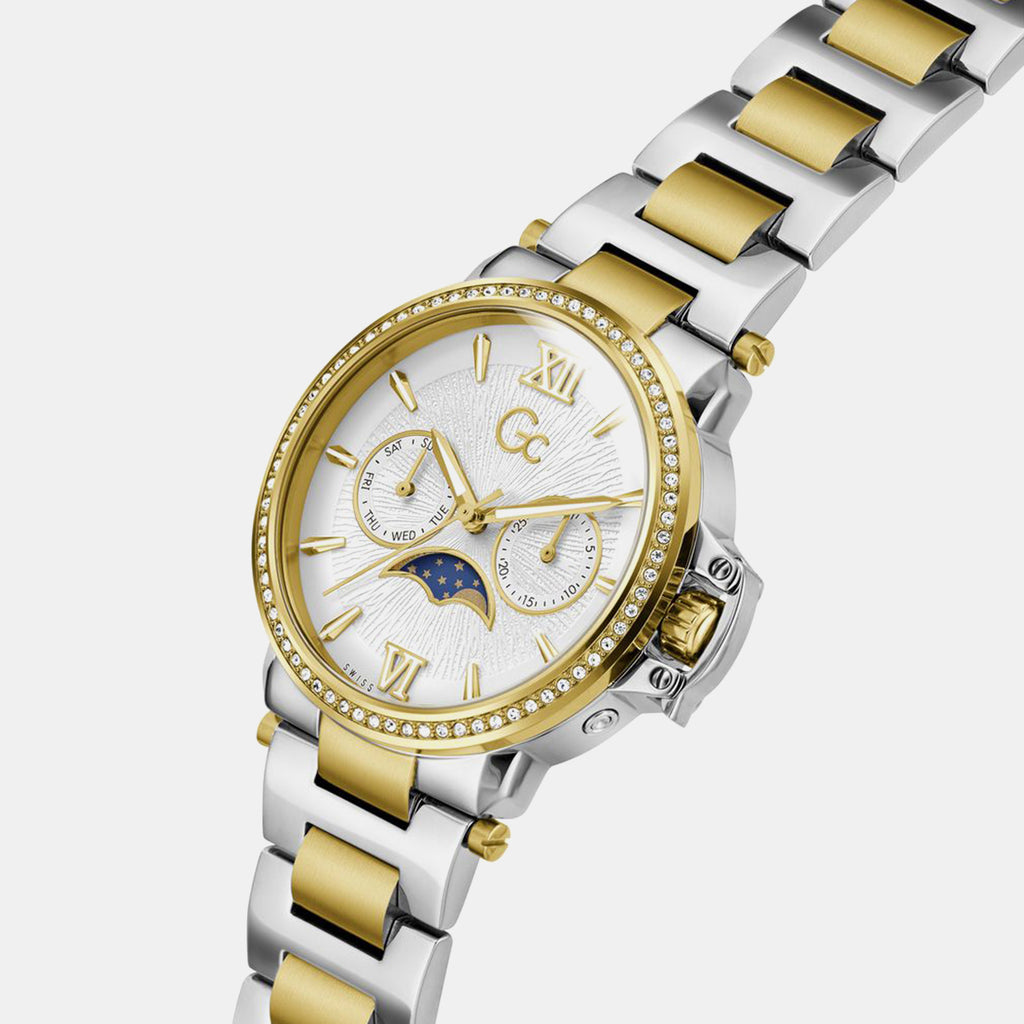 Gc Sportchic Women Quartz White Dial Analog Stainless Steel Watch Z69003L6