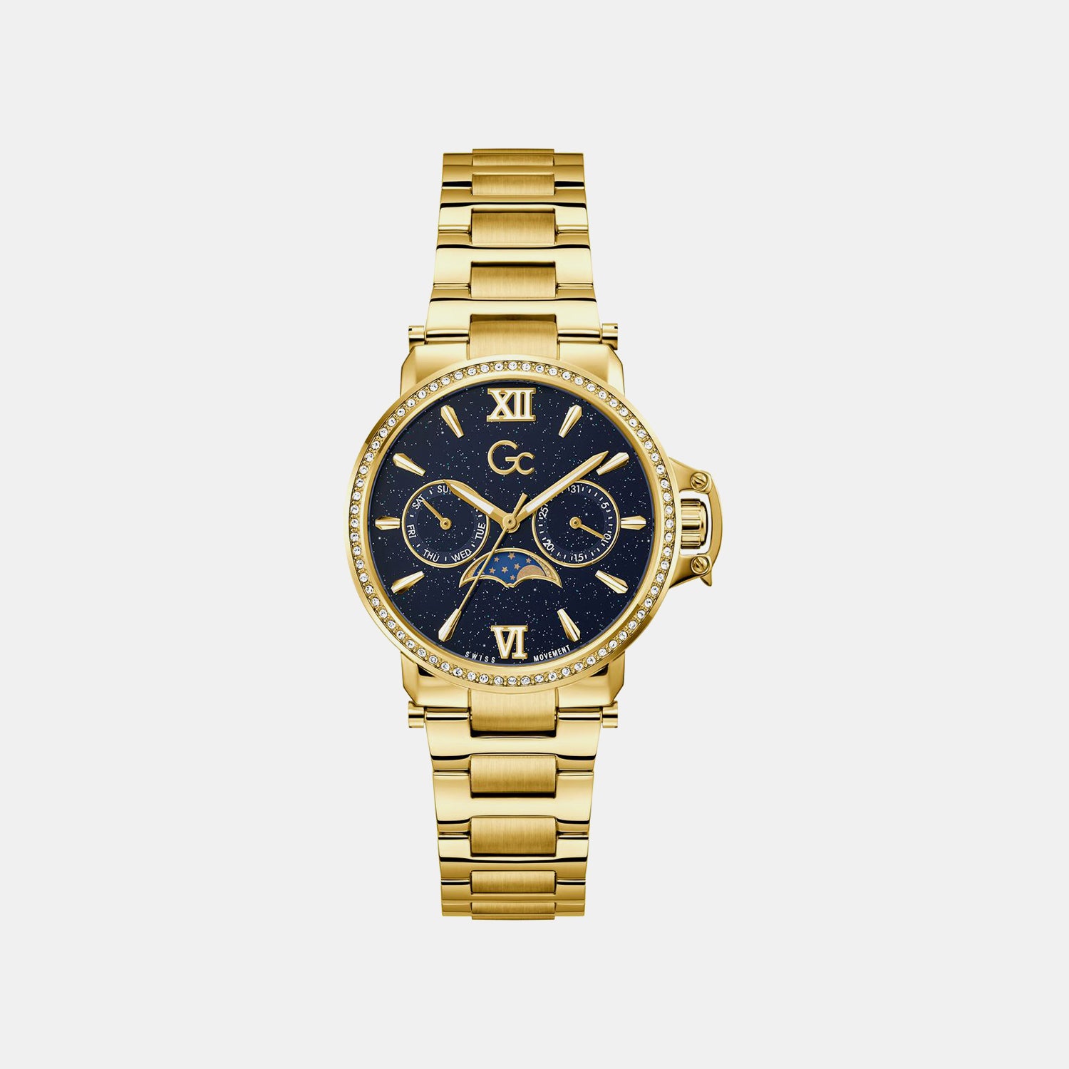 Gc Sportchic Women Quartz Blue Dial Analog Stainless Steel Watch Z69004L7