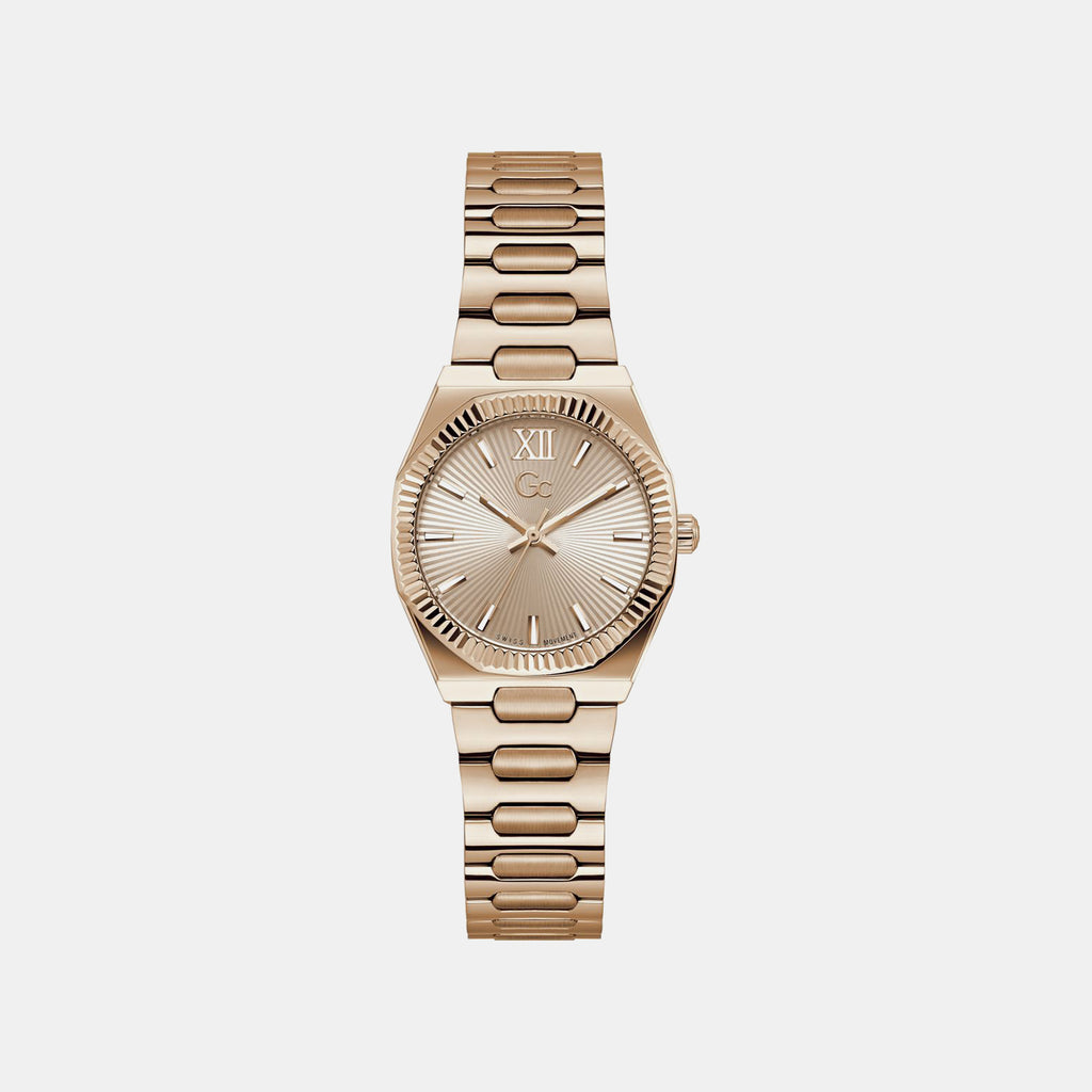 Gc Dress Women Quartz Rose Gold Dial Analog Stainless Steel Watch Z70001L3