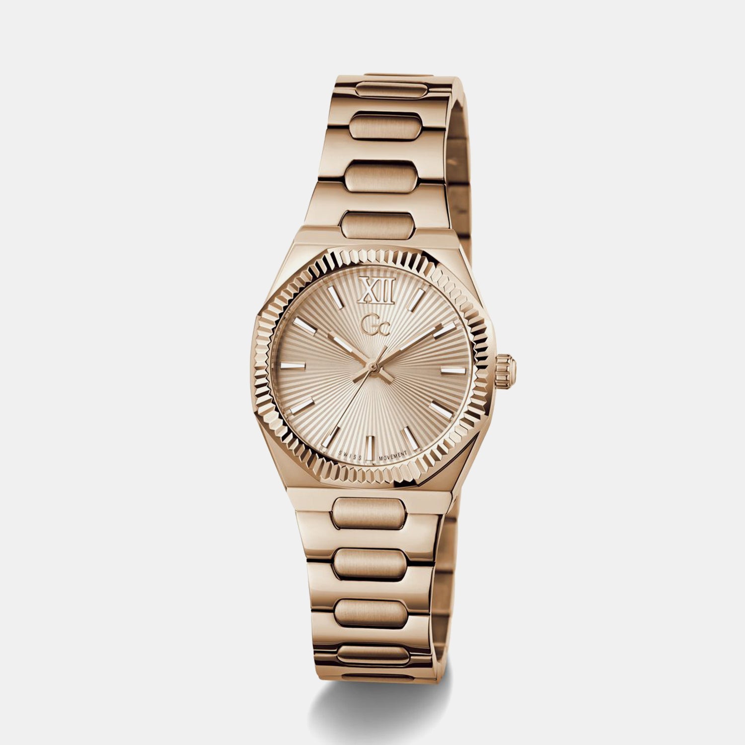 Gc Dress Women Quartz Rose Gold Dial Analog Stainless Steel Watch Z70001L3