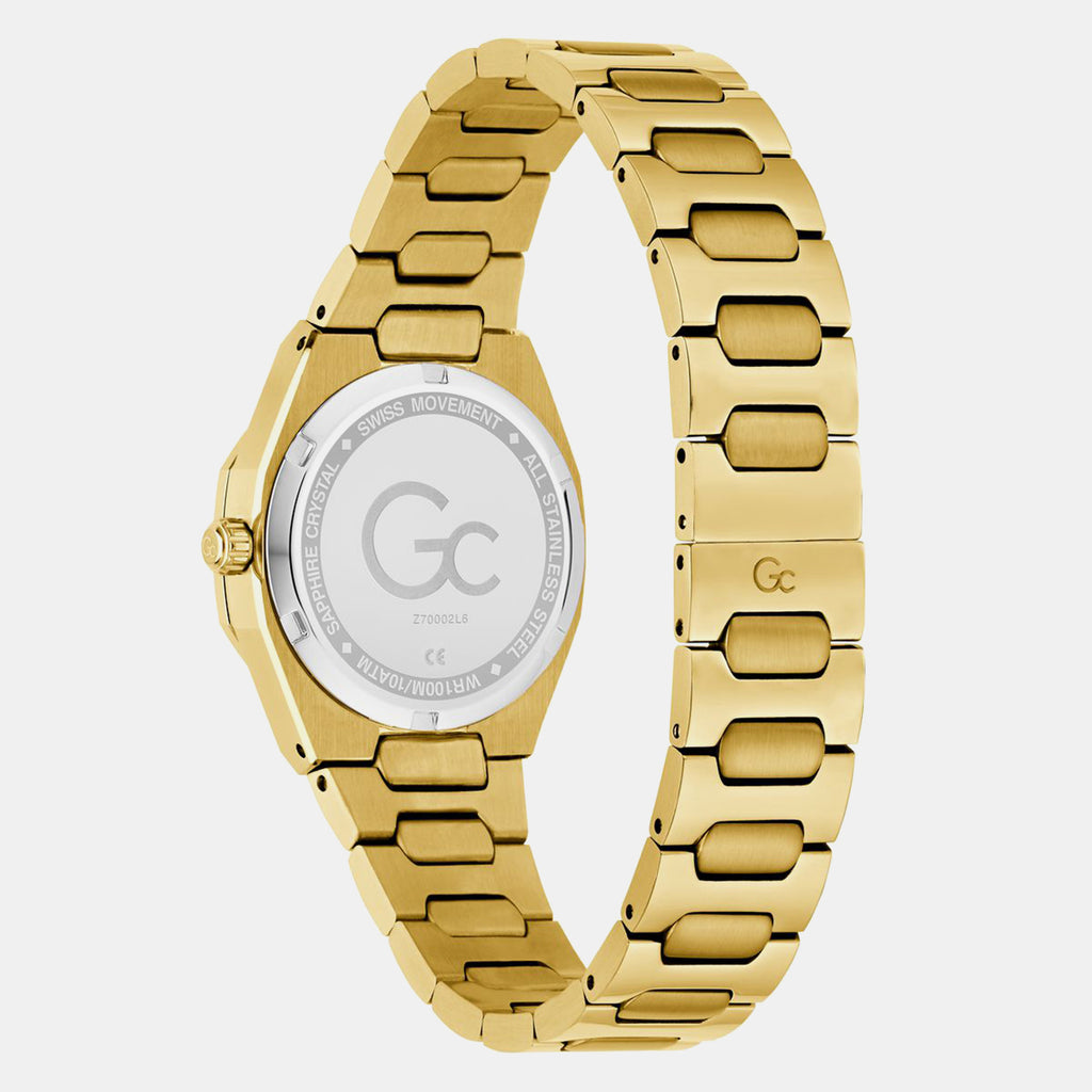 Gc Dress Women Quartz Champagne Dial Analog Stainless Steel Watch Z70002L6