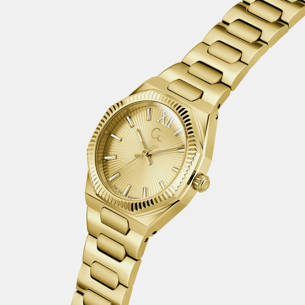 Gc Dress Women Quartz Champagne Dial Analog Stainless Steel Watch Z70002L6
