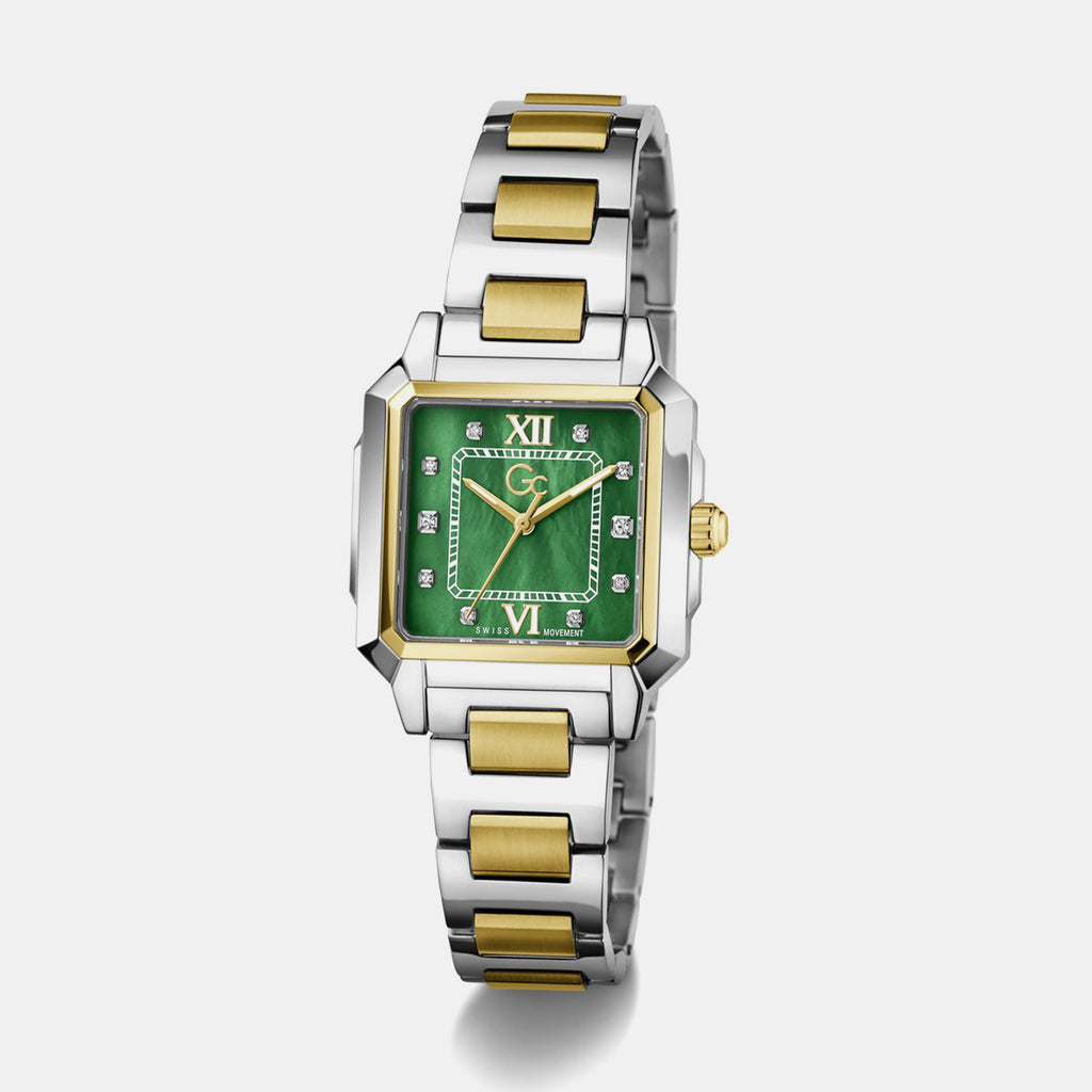 Gc Dress Women Quartz Green Dial Analog Stainless Steel Watch Z72002L9