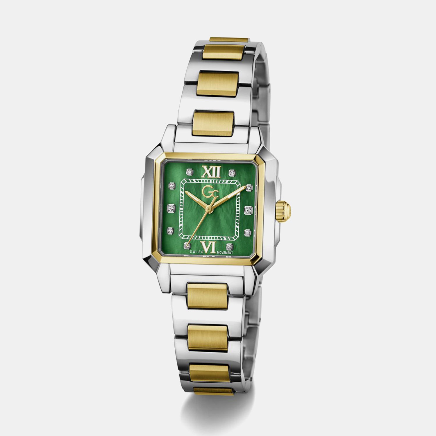 Gc Dress Women Quartz Green Dial Analog Stainless Steel Watch Z72002L9