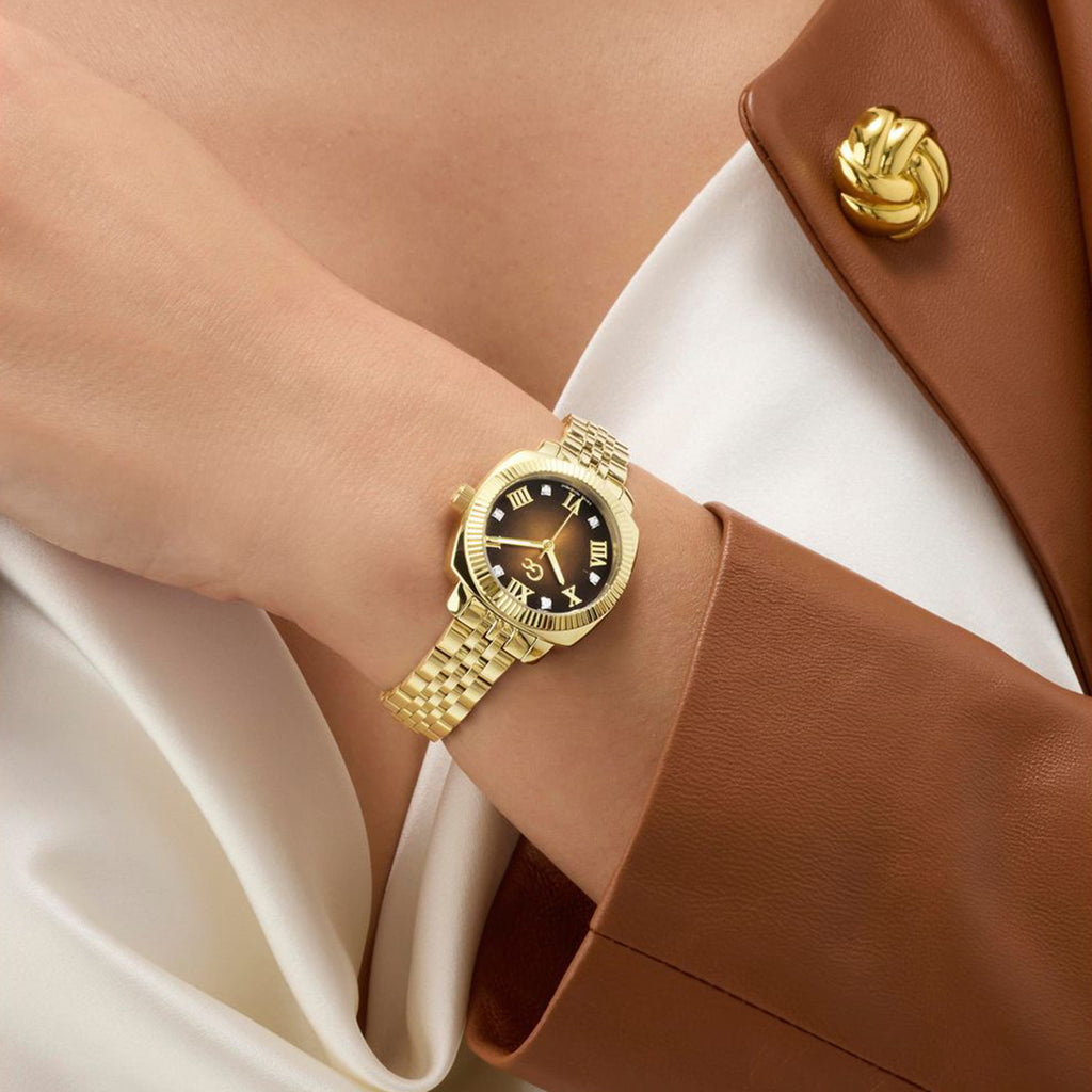 Gc Dress Women Quartz Brown Dial Analog Stainless Steel Watch Z73001L4