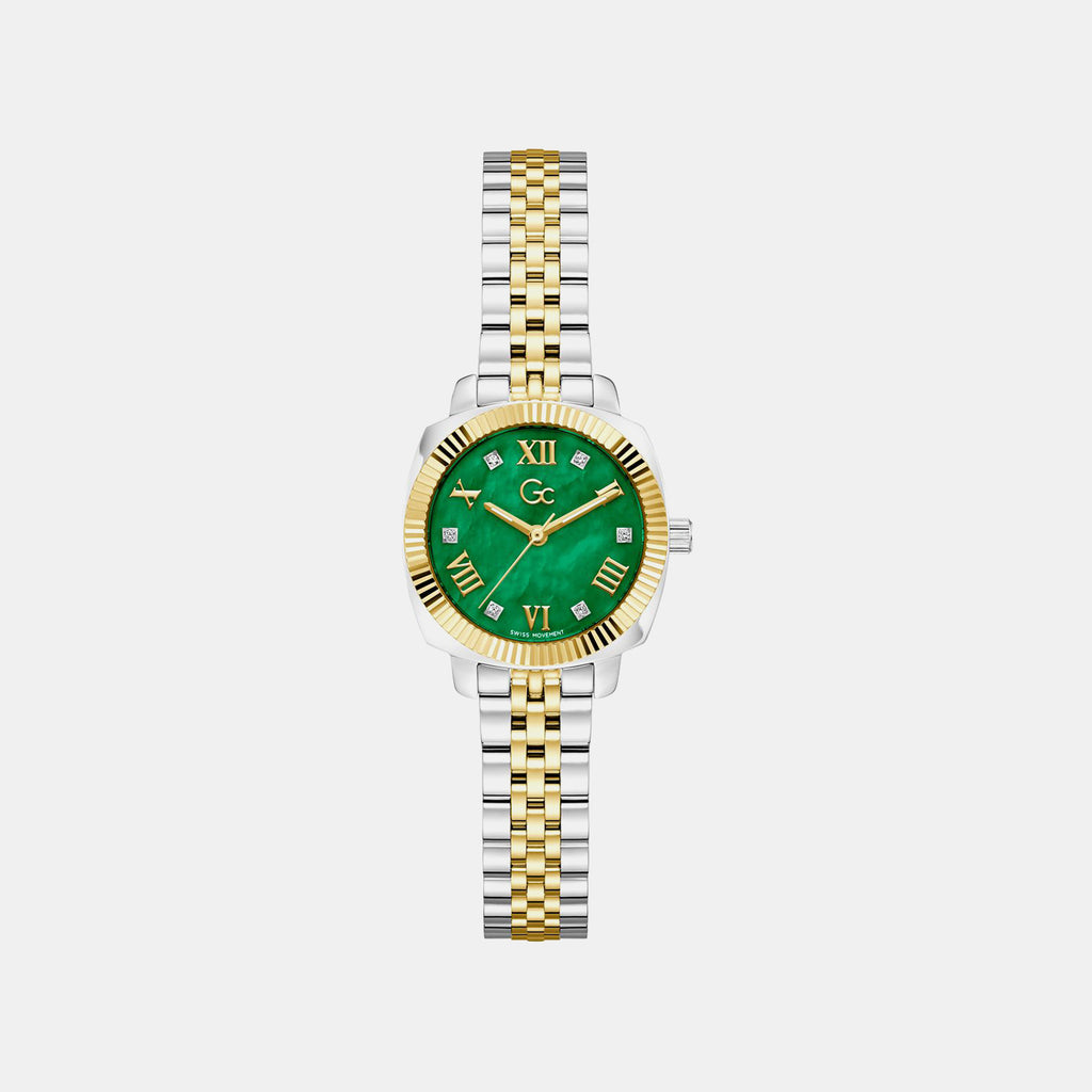 Gc Dress Women Quartz Green Dial Analog Stainless Steel Watch Z73003L9