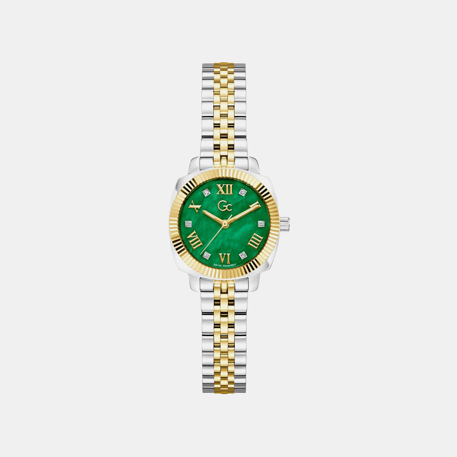 Gc Dress Women Quartz Green Dial Analog Stainless Steel Watch Z73003L9