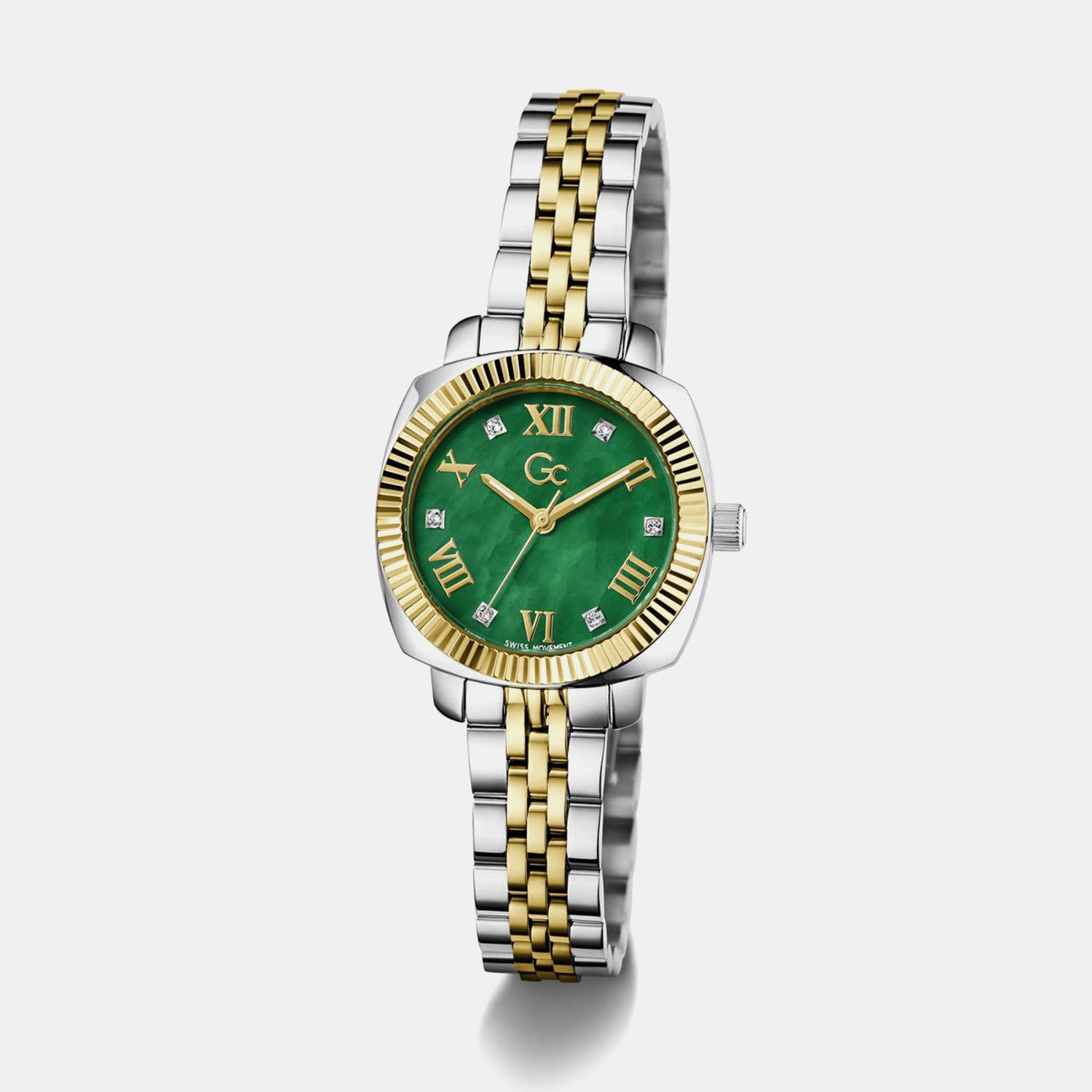 Gc Dress Women Quartz Green Dial Analog Stainless Steel Watch Z73003L9