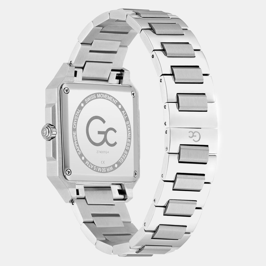 Gc Dress Men Quartz Black Dial Analog Stainless Steel Watch Z74001G4