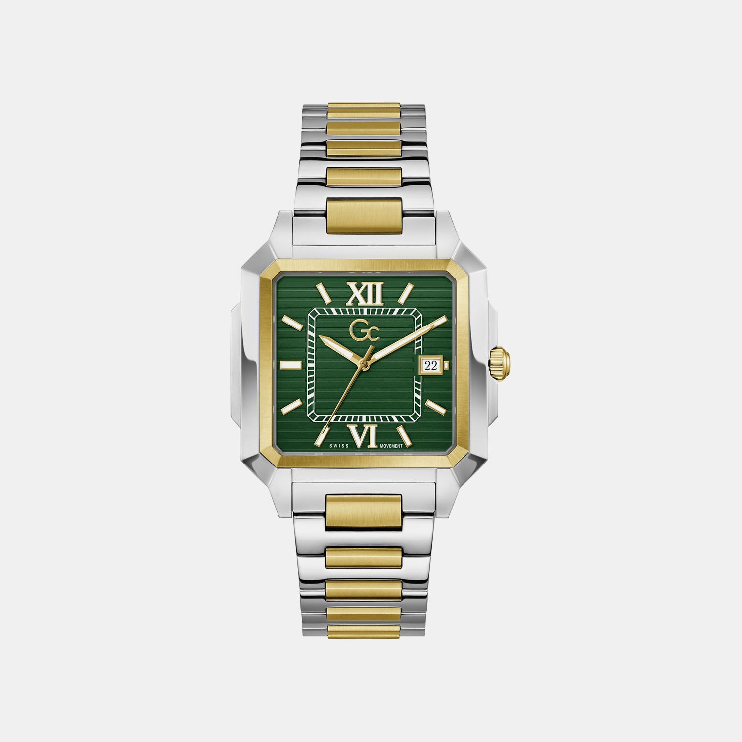 Gc Dress Men Quartz Green Dial Analog Stainless Steel Watch Z74004G9