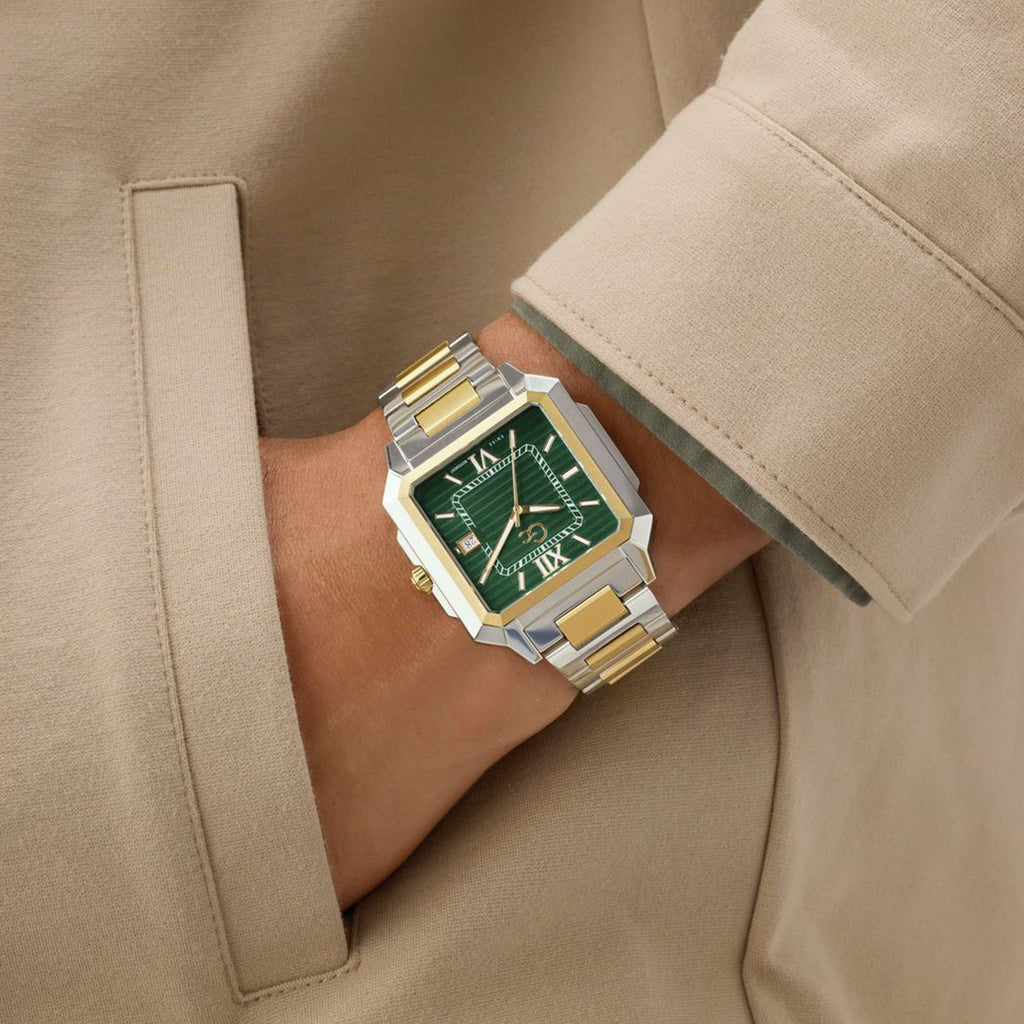 Gc Dress Men Quartz Green Dial Analog Stainless Steel Watch Z74004G9