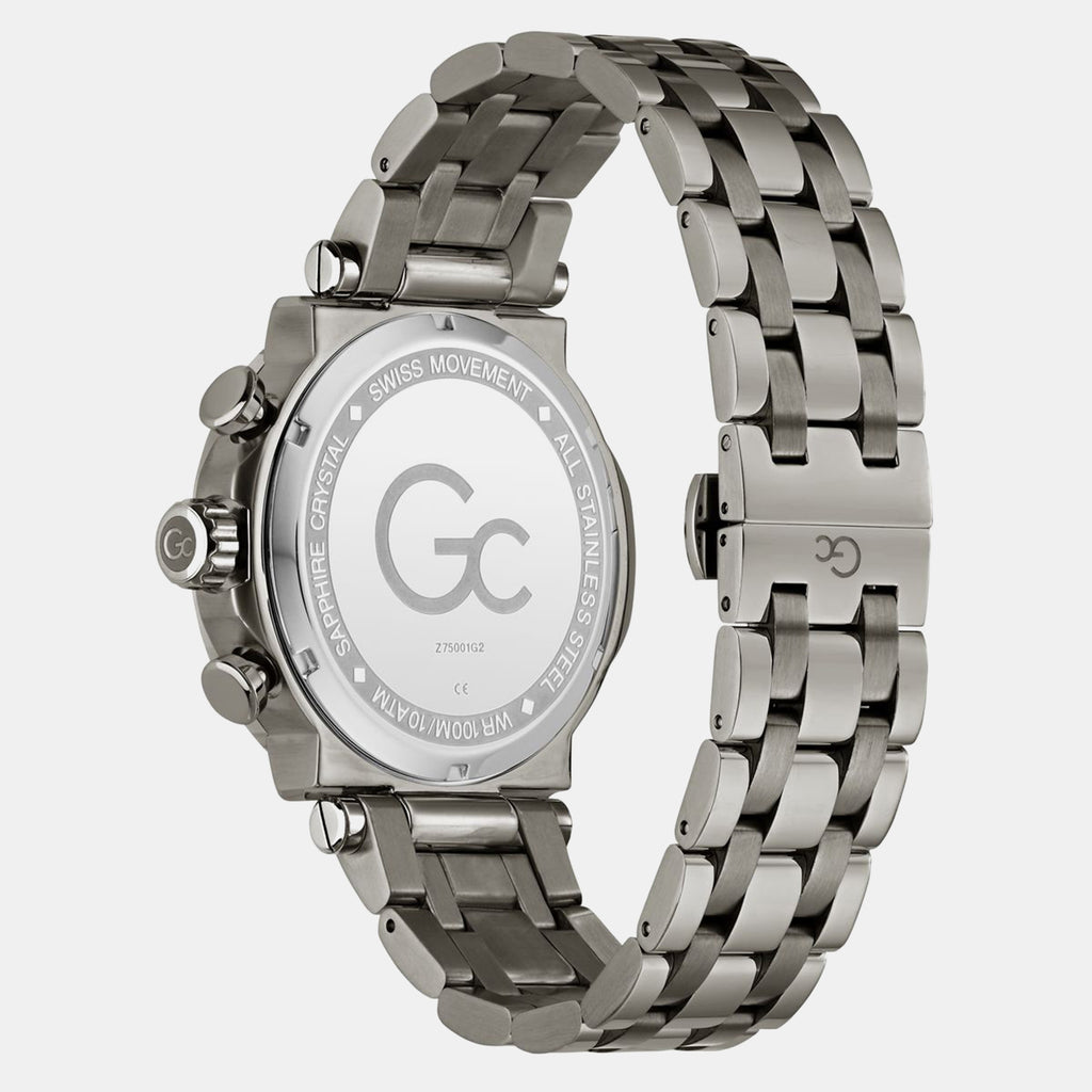 Gc Sportchic Men Quartz Grey Dial Chronograph Stainless Steel Watch Z75001G2