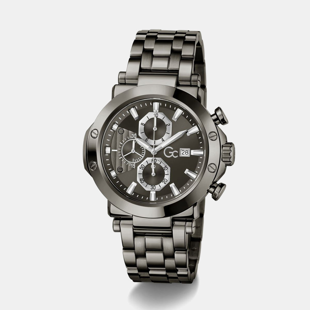 Gc Sportchic Men Quartz Grey Dial Chronograph Stainless Steel Watch Z75001G2