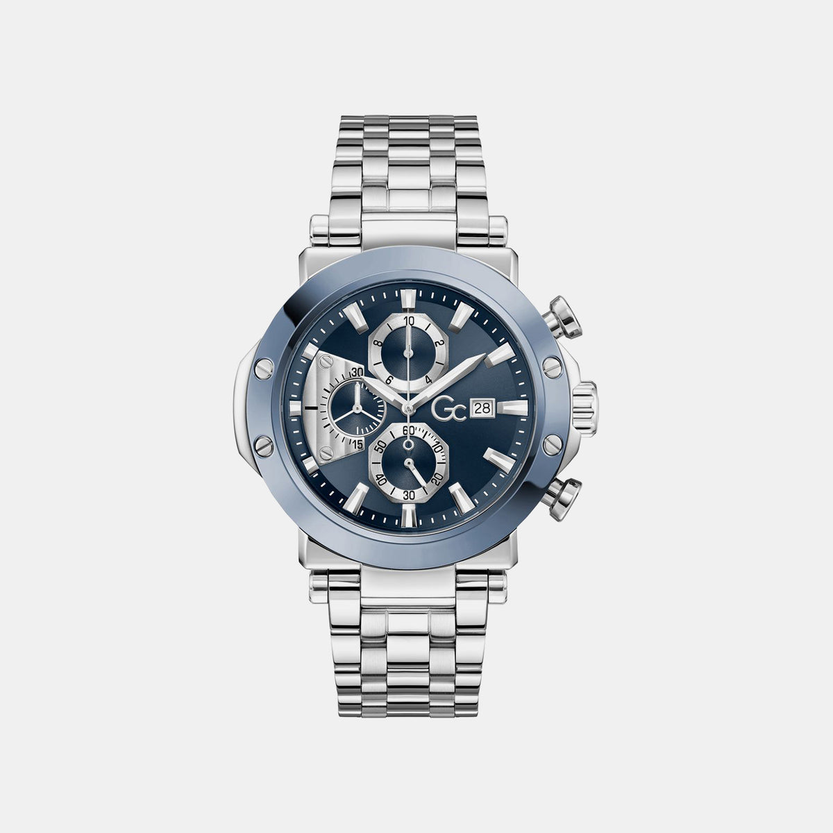 Technoforce Men Quartz Blue Dial Chronograph Stainless Steel Watch Z75002G7