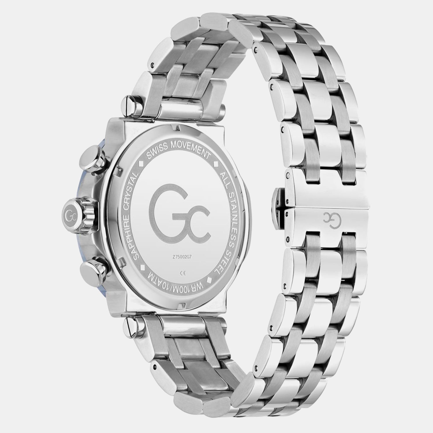 Gc Sportchic Men Quartz Blue Dial Chronograph Stainless Steel Watch Z75002G7