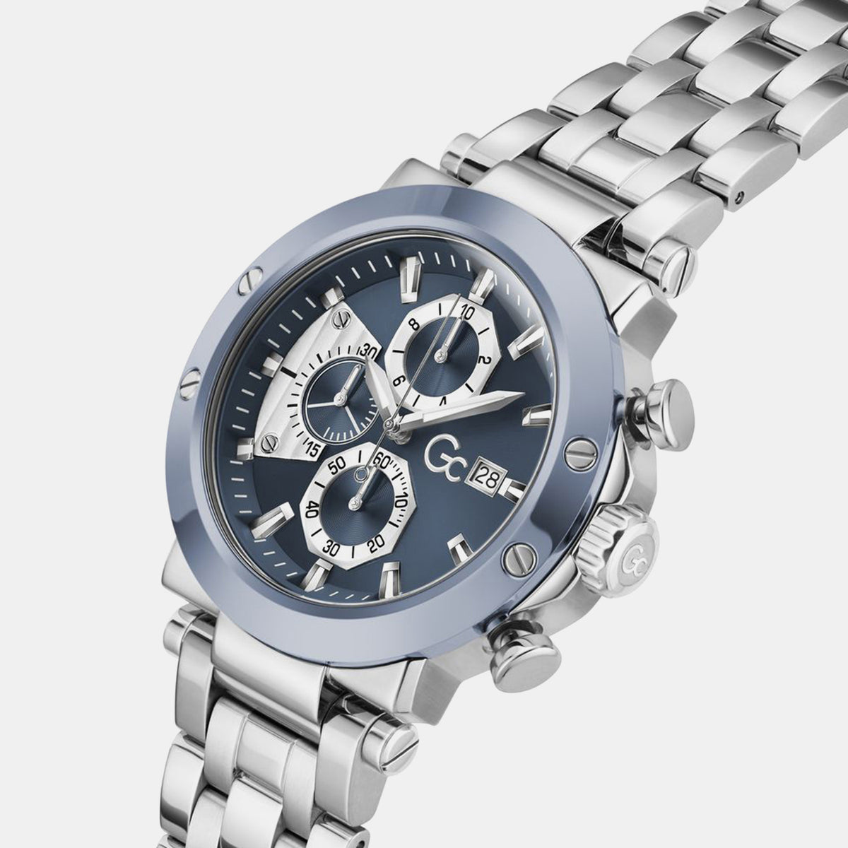 Technoforce Men Quartz Blue Dial Chronograph Stainless Steel Watch Z75002G7