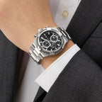 Gc Sportchic Men Quartz Black Dial Chronograph Stainless Steel Watch Z76001G2