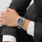 Gc Sportchic Men Quartz Black Dial Chronograph Stainless Steel Watch Z76001G2