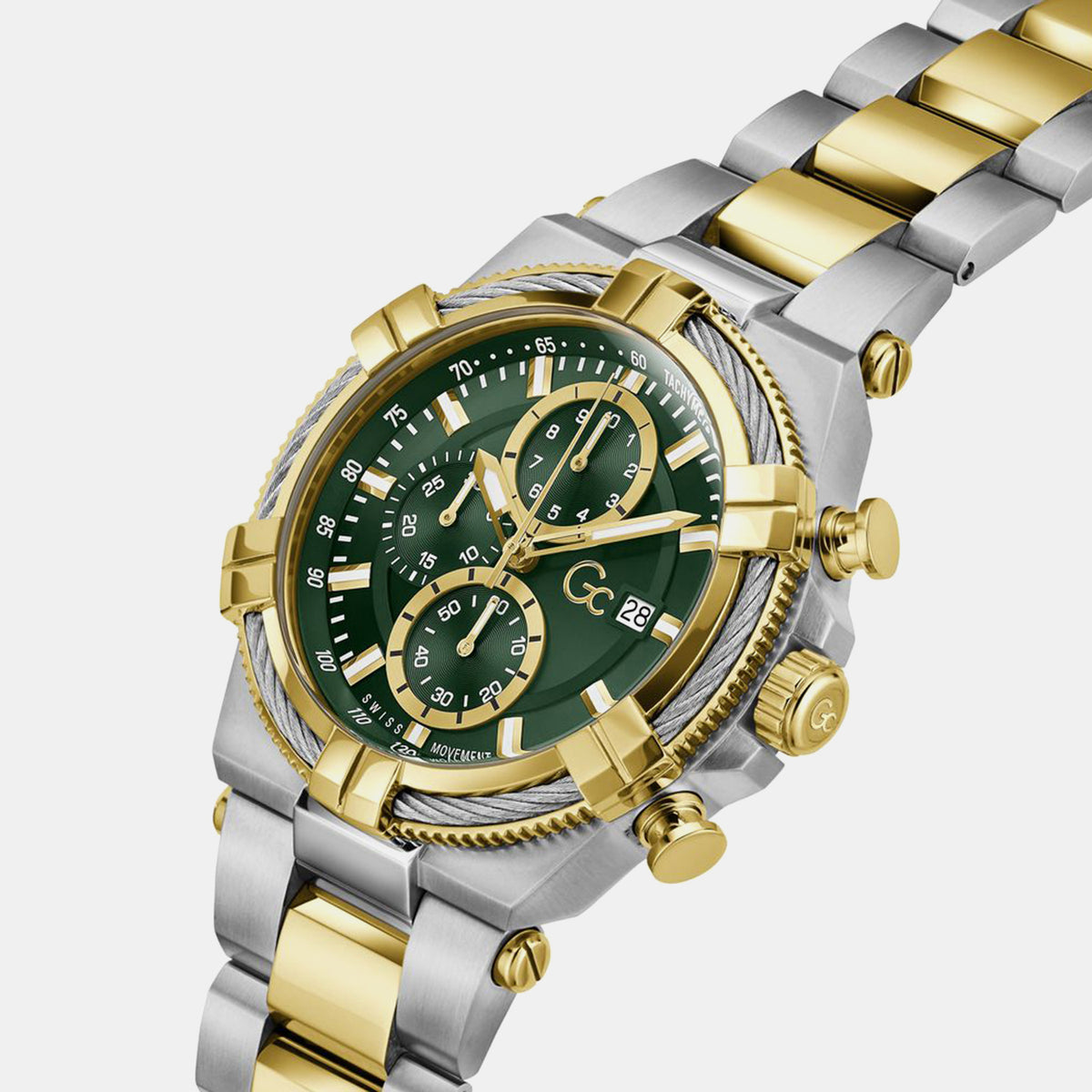 Ironforce Men Quartz Green Dial Chronograph Stainless Steel Watch Z76002G9